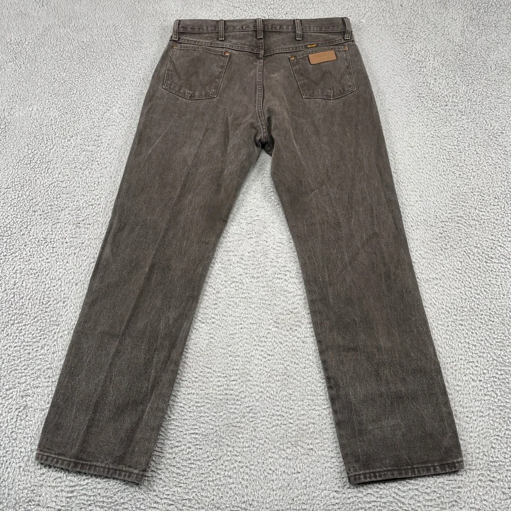 Wrangler Jeans Mens 36x32 Black 13MWZKL Cowboy Cut Straight Leg Western Cotton